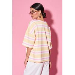 Oversize’owa bluzka w pastelowe pasy