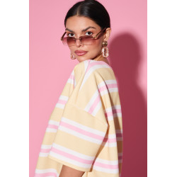 Oversize’owa bluzka w pastelowe pasy