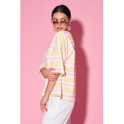 Oversize’owa bluzka w pastelowe pasy
