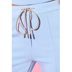 Dzianinowe spodnie flare z elastycznym pasem