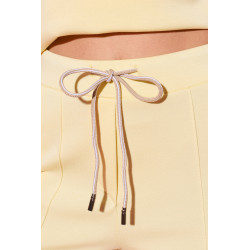 Dzianinowe spodnie flare z elastycznym pasem