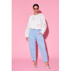 Spodnie z wysokim stanem o luźnym kroju