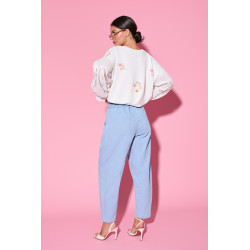 Spodnie z wysokim stanem o luźnym kroju