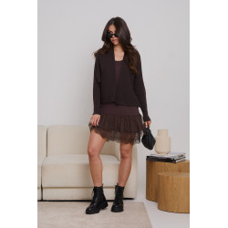 HALKA POD SWETER Z KORONKOWĄ FALBANKĄ