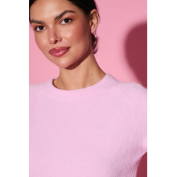 Dzianinowy sweter basic z krótkim rękawem