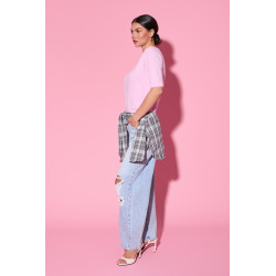 Jeansy wide leg z modnymi przetarciami