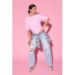 Jeansy wide leg z modnymi przetarciami