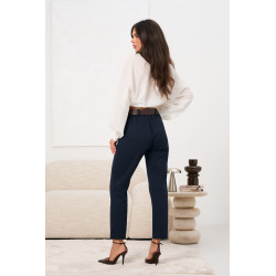 Eleganckie spodnie z wysokim stanem i paskiem | Hurtownia odzieży damskiej włoskiej