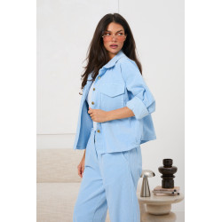 Kurtka sztruksowa oversize z kieszeniami | Hurtownia odzieży online do butiku