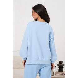 Bawełniana bluza oversize z napisem | Hurtownia odzieży damskiej italiamoda.pl