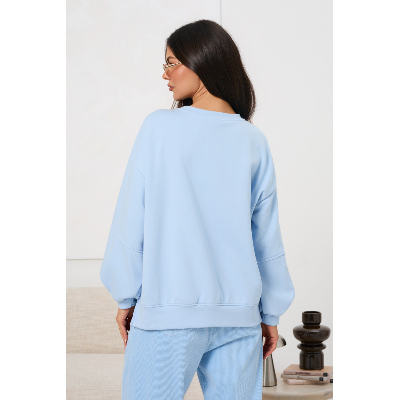 Bawełniana bluza oversize z napisem | Hurtownia odzieży damskiej italiamoda.pl