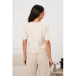 Sweter z aplikacją 3D w kształcie róży | Hurt odzieży włoskiej