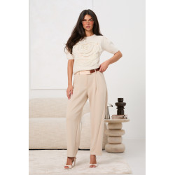 Spodnie z wysokim stanem z paskiem