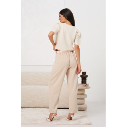 Spodnie z wysokim stanem z paskiem