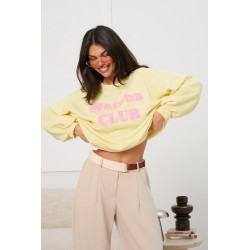 Bawełniana bluza oversize z napisem | Hurtownia odzieży damskiej italiamoda.pl