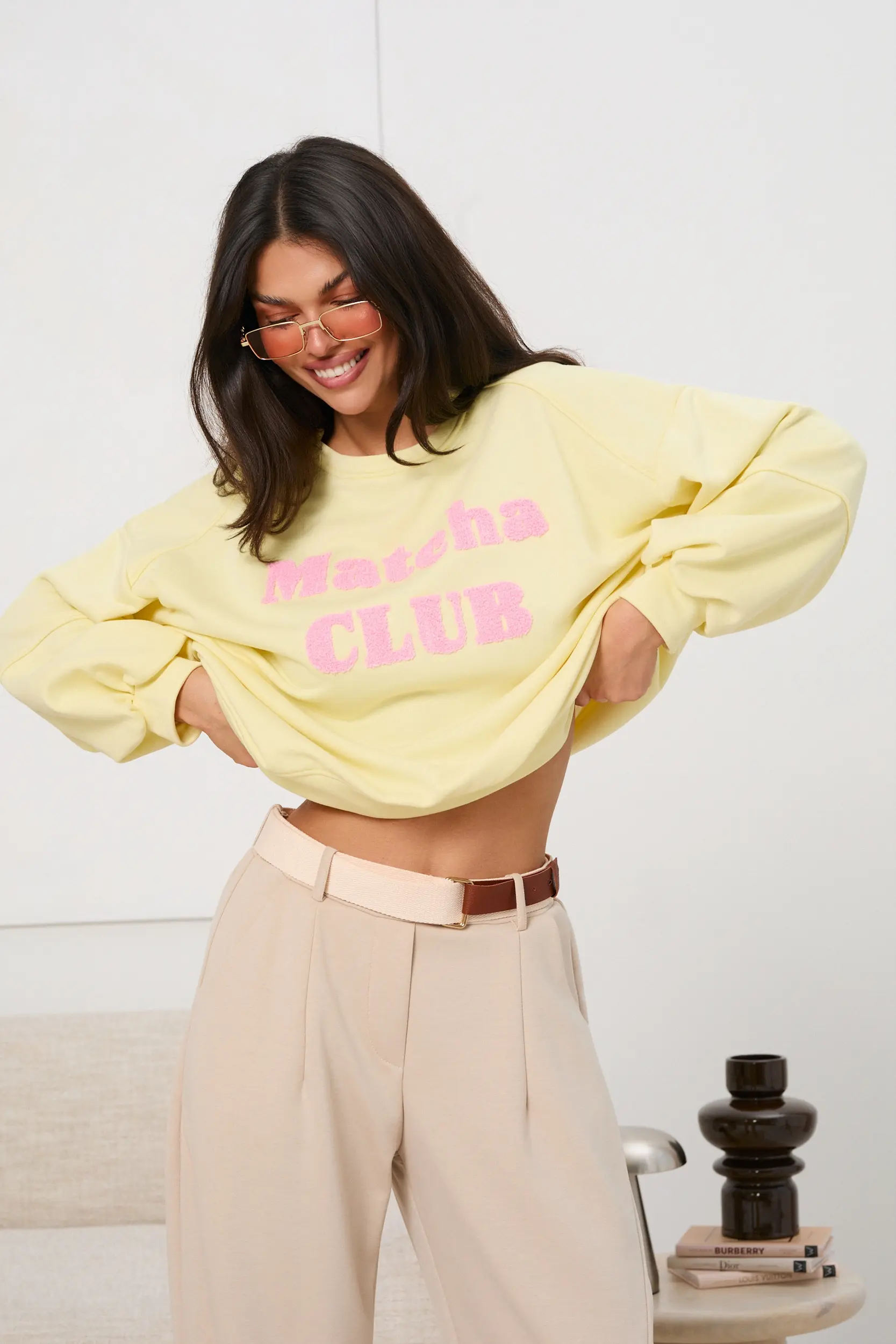Bawełniana bluza oversize z napisem