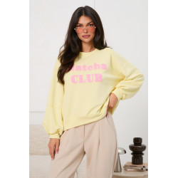 Bawełniana bluza oversize z napisem | Hurtownia odzieży damskiej italiamoda.pl