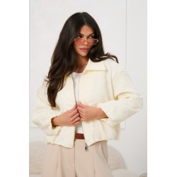 Kurtka bomberka z fakturowanej tkaniny | Hurtownia damska odzieży włoskiej