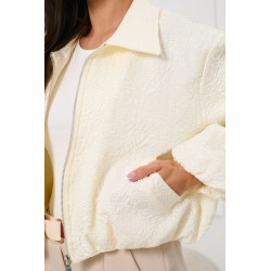 Kurtka bomberka z fakturowanej tkaniny | Hurtownia damska odzieży włoskiej