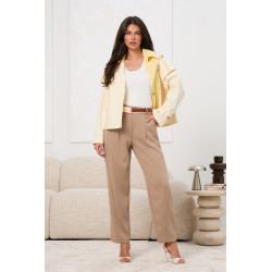 Kurtka typu trencz z kontrastową klapą i złotymi guzikami | Hurtownia online