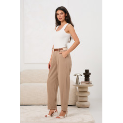 Spodnie z wysokim stanem z paskiem