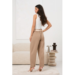 Spodnie z wysokim stanem z paskiem