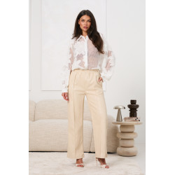 Spodnie z ekoskóry z prostą nogawką | Hurtownia odzieży włoskiej