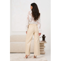 Spodnie z ekoskóry z prostą nogawką | Hurtownia odzieży włoskiej