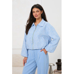 Kurtka bomberka z fakturowanej tkaniny | Hurtownia damska odzieży włoskiej