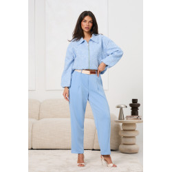 Spodnie z wysokim stanem z paskiem