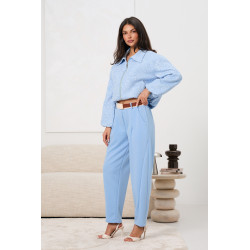 Spodnie z wysokim stanem z paskiem