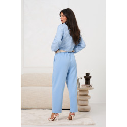 Spodnie z wysokim stanem z paskiem