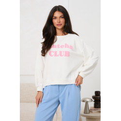 Bawełniana bluza oversize z napisem | Hurtownia odzieży damskiej italiamoda.pl