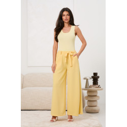 Spodnie typu palazzo z wiązaniem