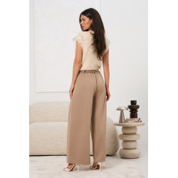 Spodnie typu palazzo z wiązaniem