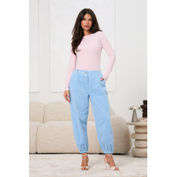 Sztruksowe spodnie typu jogger | Hurt odzieży damskiej online