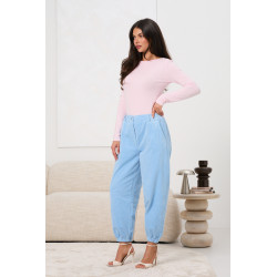 Sztruksowe spodnie typu jogger | Hurt odzieży damskiej online