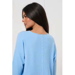Sweter oversize z guzikami na plecach | Hurtownia odzieży damskiej z Włoch