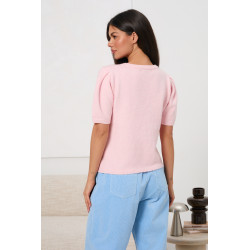 Sweter z aplikacją 3D w kształcie róży | Hurt odzieży włoskiej