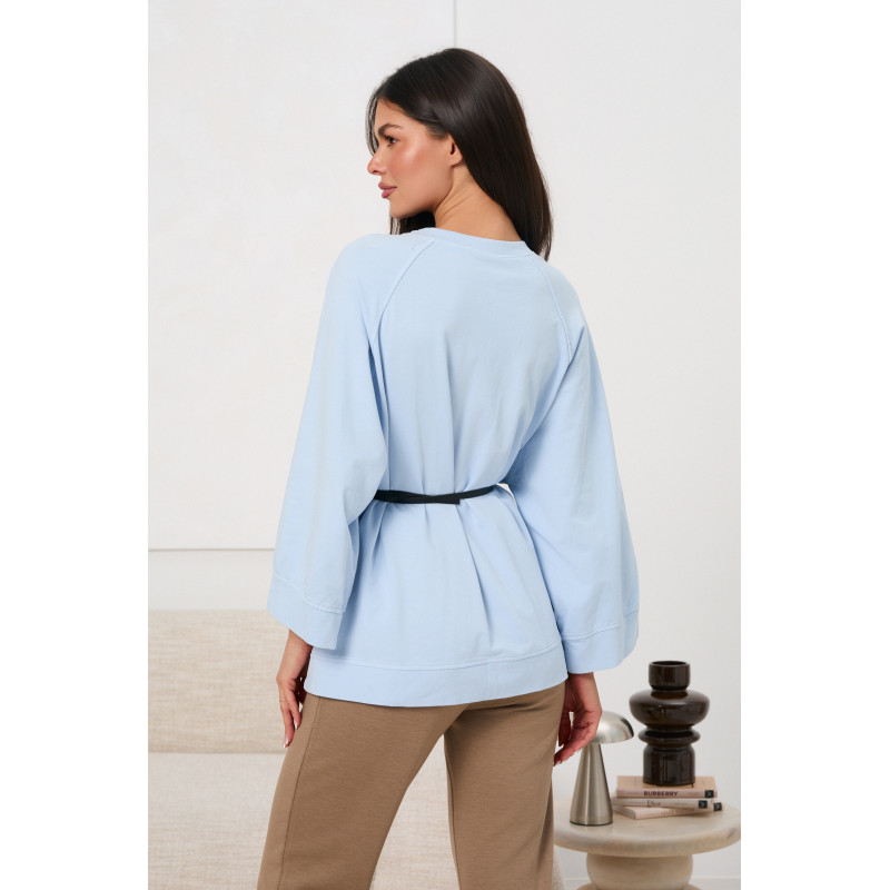 Bluza oversize z aplikacjami w kształcie róż i paskiem | Hurtownia online