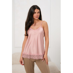 Satynowy top z koronkowym wykończeniem | Hurtownia odzieży damskiej do butiku