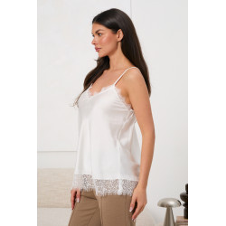Satynowy top z koronkowym wykończeniem | Hurtownia odzieży damskiej do butiku