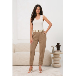 Spodnie cygaretki z ozdobnym paskiem | Hurtownia odzieży damskiej na sztuki
