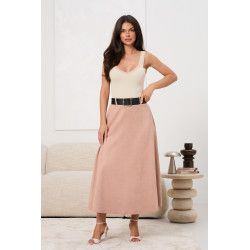 Zamszowa spódnica midi z paskiem | Hurtownia odzieży damskiej italiamoda.pl