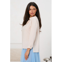 Bluzka z rękawem 3/4 i ozdobną różą