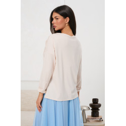 Bluzka z rękawem 3/4 i ozdobną różą