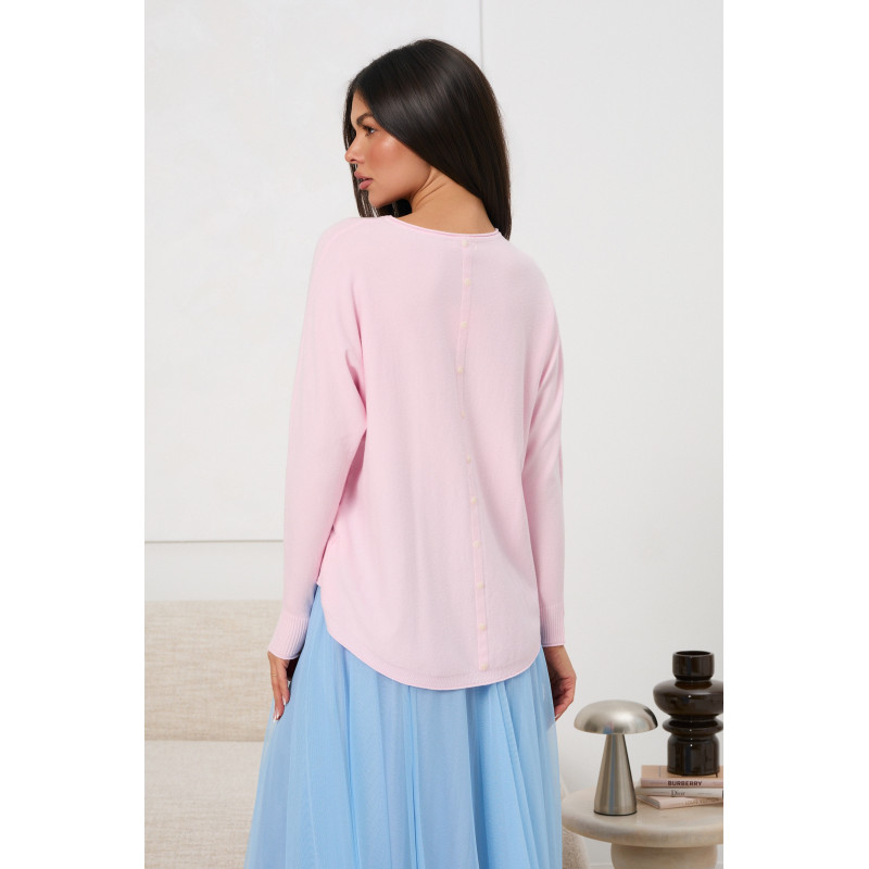 Sweter oversize z guzikami na plecach