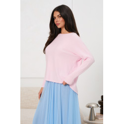 Sweter oversize z guzikami na plecach | Hurtownia odzieży damskiej z Włoch