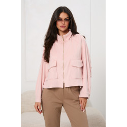 Zamszowa kurtka oversize z kieszeniami