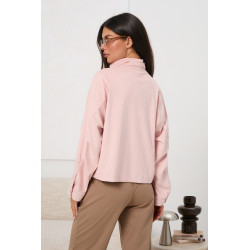 Zamszowa kurtka oversize z kieszeniami